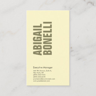 Professional minimalist bold modern cream color business card