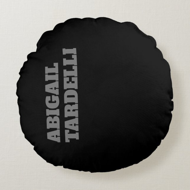 Professional minimalist bold modern custom name round cushion (Front)