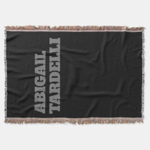 Professional minimalist bold modern custom name throw blanket