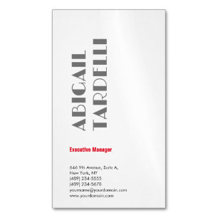 Professional minimalist bold modern custom plain Magnetic business card