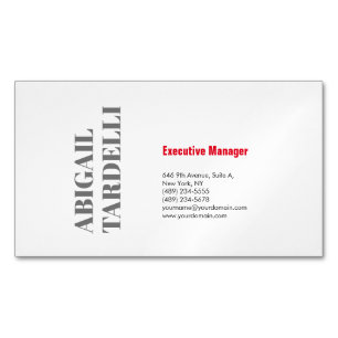 Professional minimalist bold modern custom plain Magnetic business card