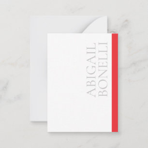 Professional minimalist bold modern grey red white card
