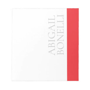 Professional minimalist bold modern grey red white notepad