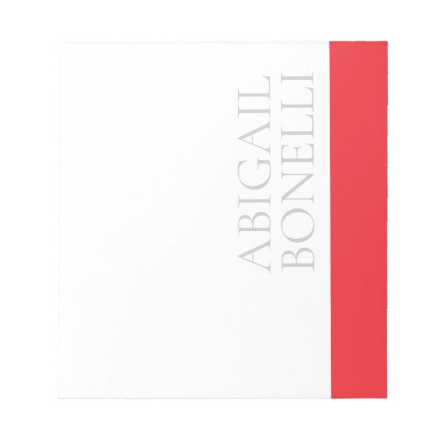 Professional minimalist bold modern grey red white notepad (Front)