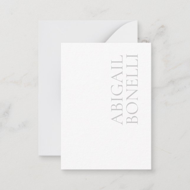 Professional minimalist bold modern grey white card (Front)