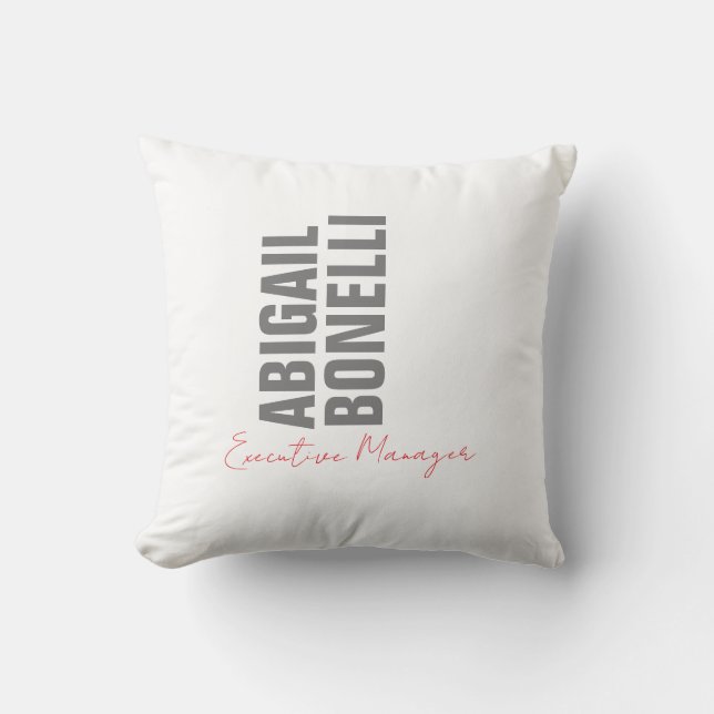 Professional minimalist bold modern grey white cushion (Front)