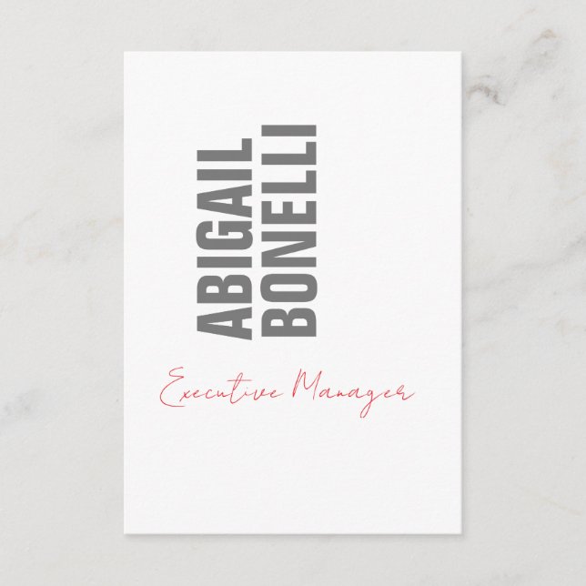 Professional minimalist bold modern grey white enclosure card (Front)