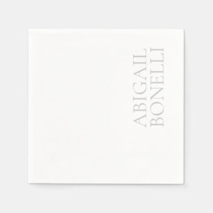 Professional minimalist bold modern grey white napkin