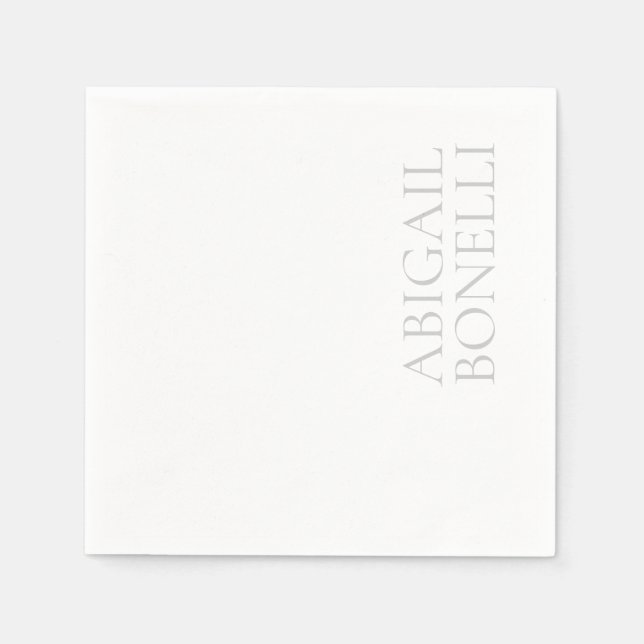 Professional minimalist bold modern grey white napkin (Front)