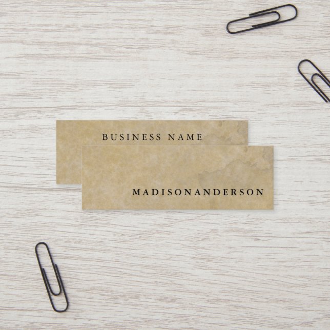 Professional Minimalist Brown Kraft Sand Paper Mini Business Card (Front/Back In Situ)