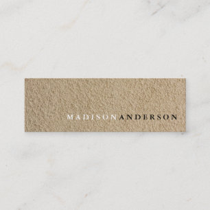 Professional Minimalist Brown Kraft Sand Paper Mini Business Card