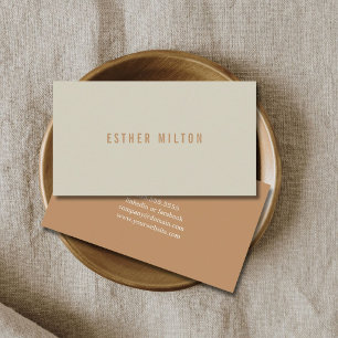 Professional Minimalist Brown Pastel Consultant Business Card