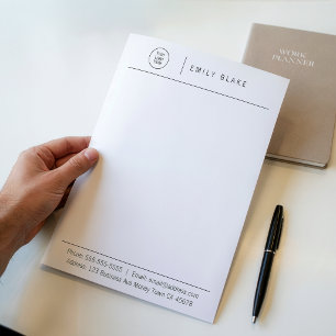 Professional Minimalist Business With Logo Custom Letterhead