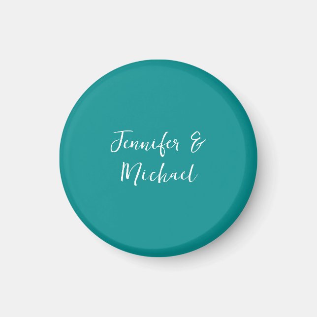 Professional minimalist calligraphy green blue magnet (Front)