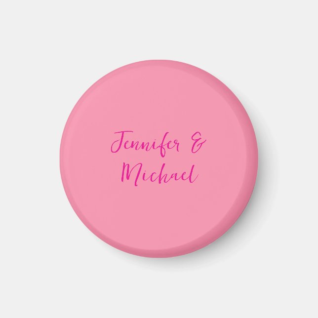 Professional minimalist calligraphy pink colour magnet (Front)
