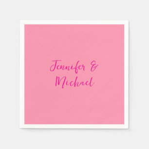Professional minimalist calligraphy pink colour napkin