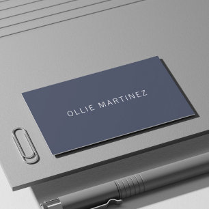 Professional Minimalist Dark Blue White Consultant Business Card