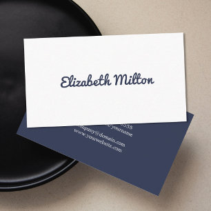Professional Minimalist Dark Blue White Consultant Business Card