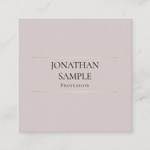 Professional Minimalist Design Elegant Plain Luxe Square Business Card