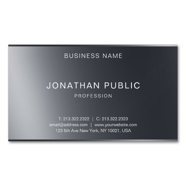 Professional Minimalist Design Modern Elegant Magnetic Business Card (Front)