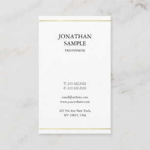 Professional Minimalist Elegant Design Modern Gold Business Card