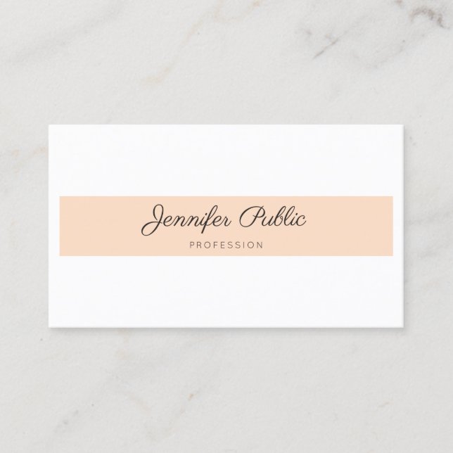 Professional Minimalist Elegant Modern Plain Business Card (Front)
