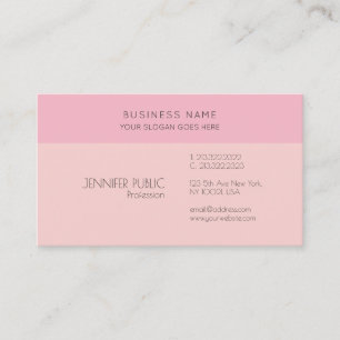Professional Minimalist Elegant Pink Template Business Card