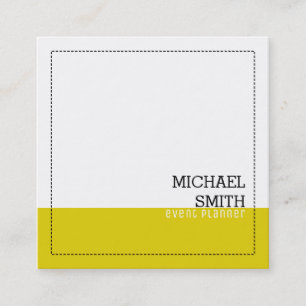 Professional Minimalist Elegant White & Citrine Square Business Card