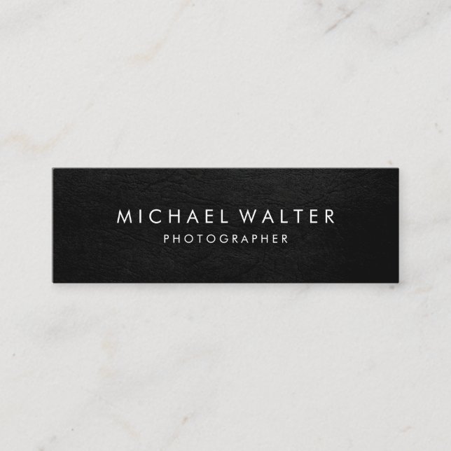 Professional Minimalist Faux Leather Mini Business Card (Front)