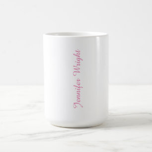 Professional minimalist feminine pink coffee mug