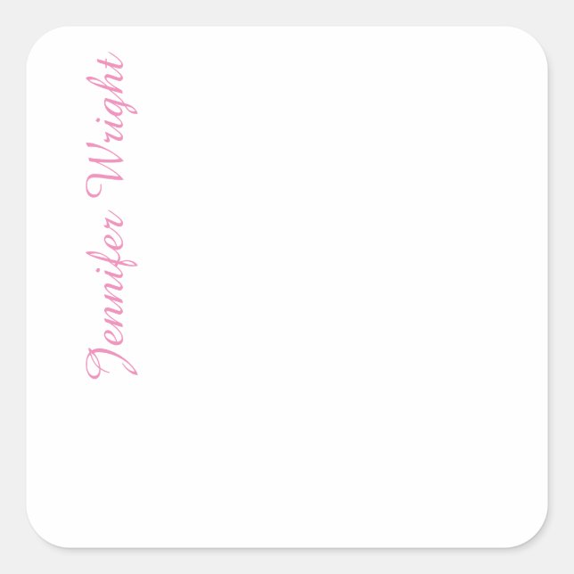 Professional minimalist feminine pink square sticker (Front)