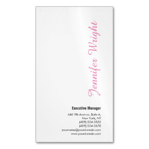 Professional minimalist feminine plain elegant Magnetic business card