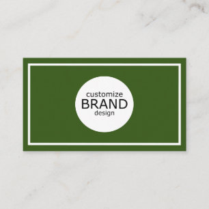 Professional Minimalist Forest Green White Frame Business Card
