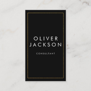Professional Minimalist Gold Border Business Card