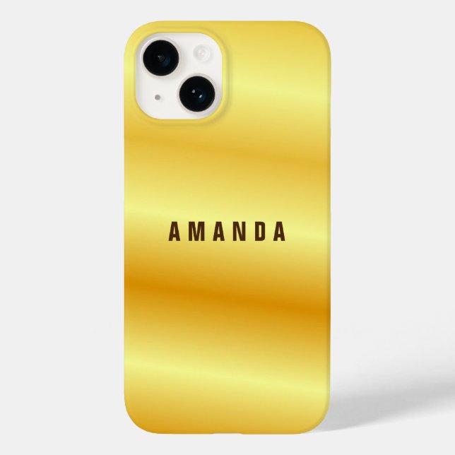 Professional minimalist gold colour add your name Case-Mate iPhone case (Back)