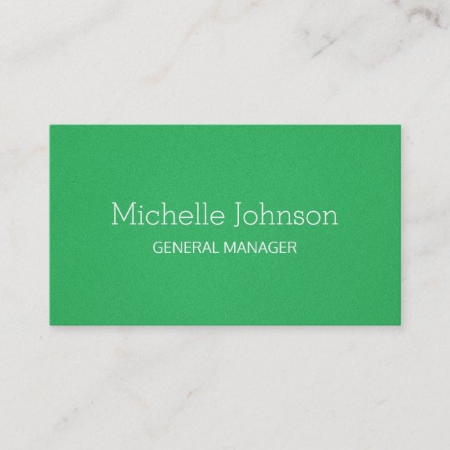 Professional Minimalist Grainy Green Business Card (Front)