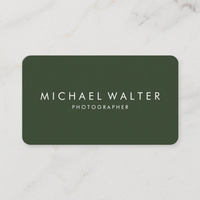 Professional Minimalist Green Business Card (Front)