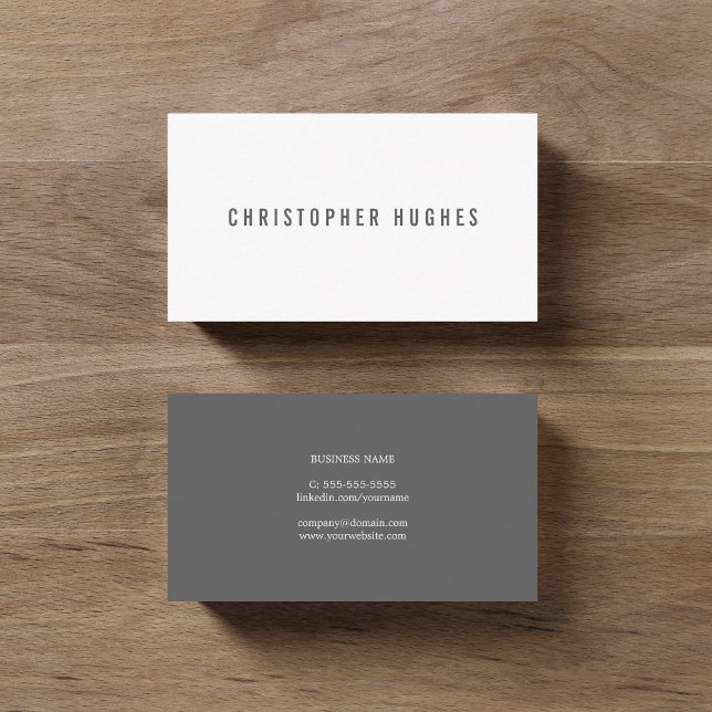 Professional Minimalist Grey White Consultant Business Card (Creator Uploaded)