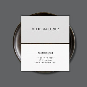 Professional Minimalist Grey White Consultant Business Card