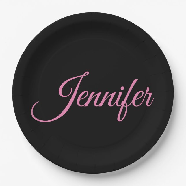 Professional minimalist handwriting feminine paper plate (Front)