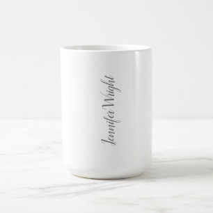 Professional minimalist handwriting grey white coffee mug