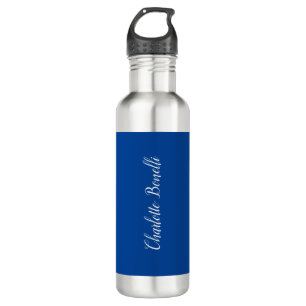 Professional Minimalist Handwriting Name Blue 710 Ml Water Bottle