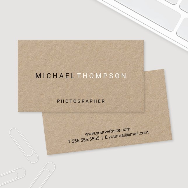 Professional Minimalist Kraft Paper Business Card (Creator Uploaded)