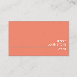 Professional Minimalist Light Salmon Profession Business Card