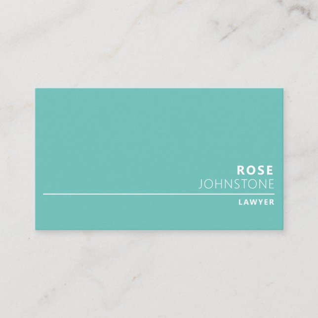 Professional Minimalist Light Teal Profession Business Card (Front)