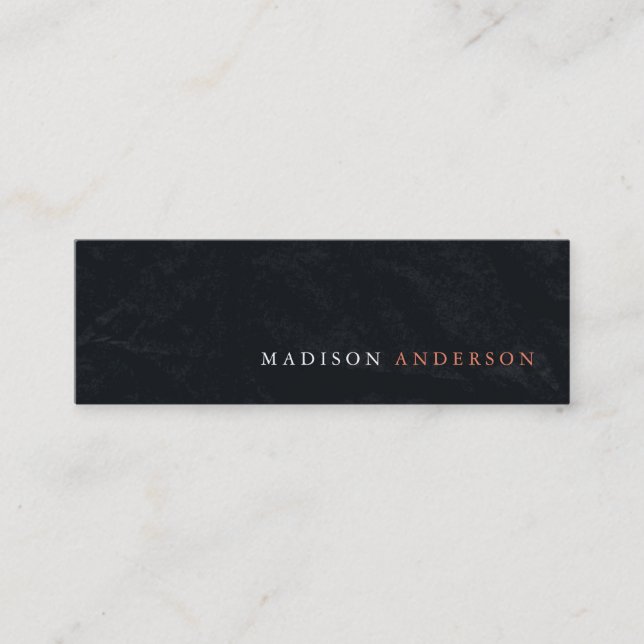 Professional Minimalist Modern Black Chalkboard Mini Business Card (Front)