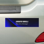 Professional minimalist modern blue add your name bumper sticker (On Car)