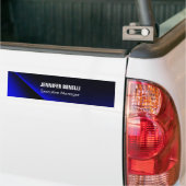 Professional minimalist modern blue add your name bumper sticker (On Truck)