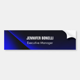 Professional minimalist modern blue add your name bumper sticker