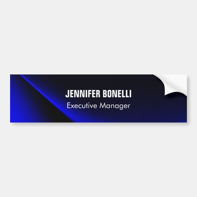 Professional minimalist modern blue add your name bumper sticker (Front)